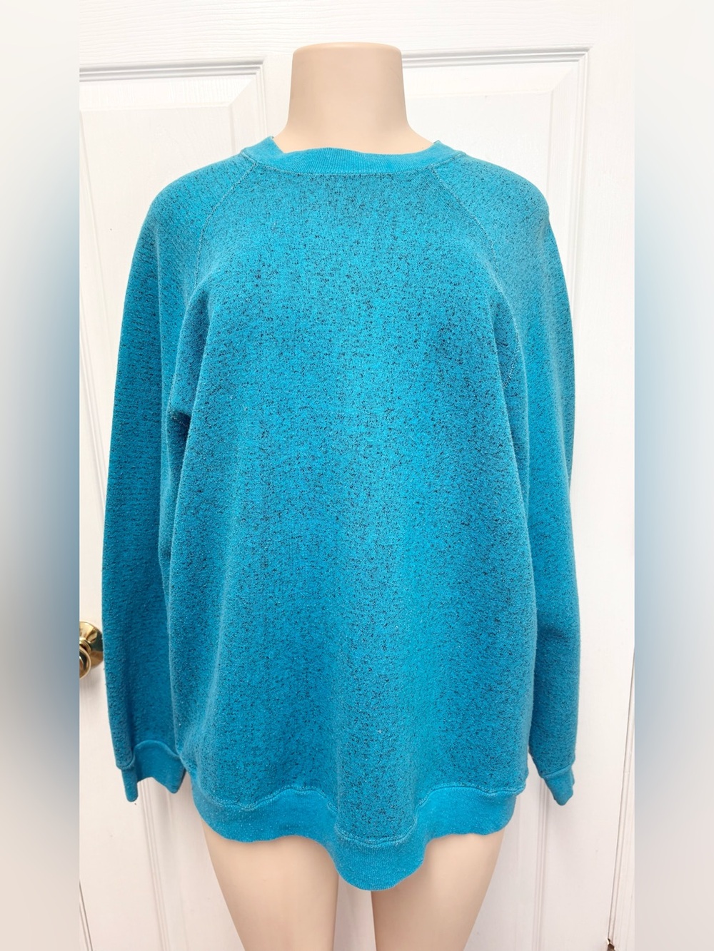 Vintage Tultex Sweats Appeal Teal Heather Raglan Sweatshirt Made USA